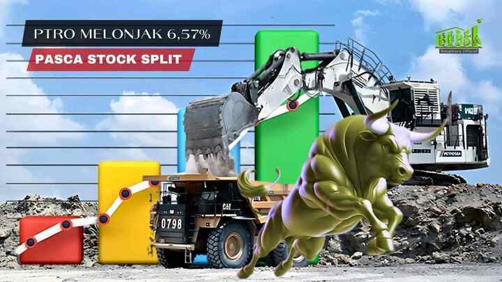 ptro melonjak pasca stock split kompres