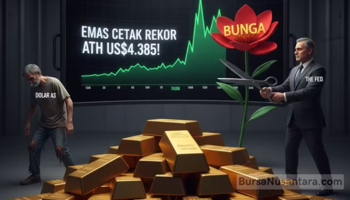 Emas Cetak Rekor ATH US$4.385! Dolar Loyo, Fed Pangkas Bunga