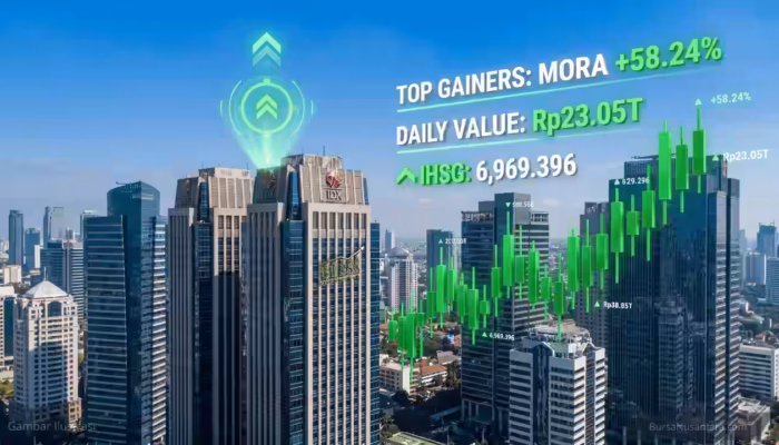 Saham Top Gainers Sepekan: MORA Meroket, Waspada Polarisasi?